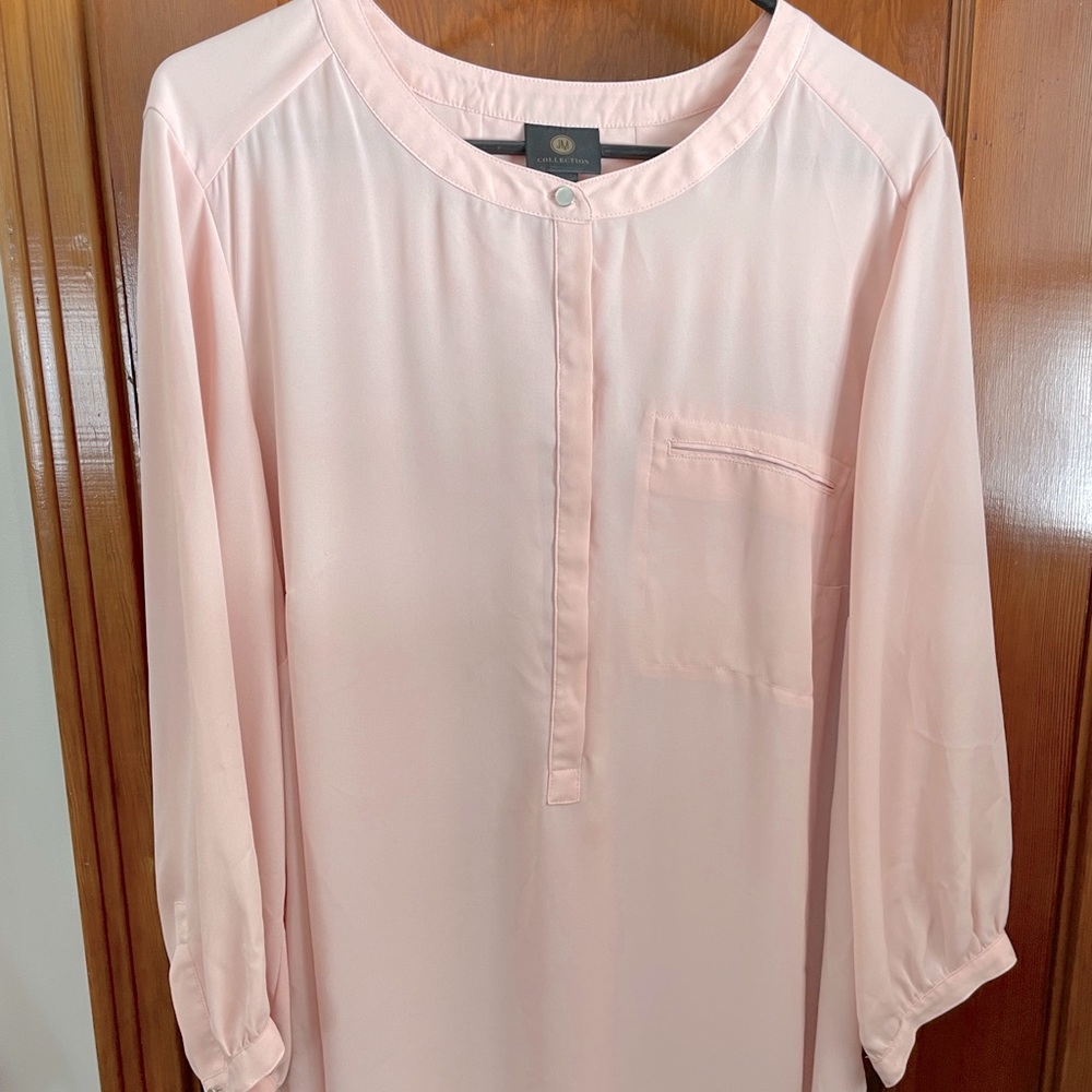 Pretty Pink relaxed fit blouse,  NWOT 2X